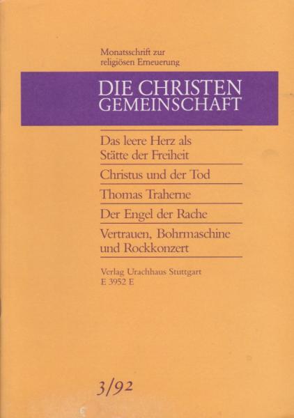 Die Christengemeinschaft. Monatsschrift zur religiösen Erneuerung, 64 Jg., Heft 3/1992.