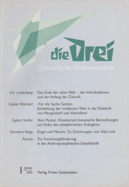 Die Drei. Zeitschrift für Anthroposophie; 63. Jahrg., Heft 1, Januar 1993.