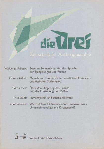Die Drei. Zeitschrift für Anthroposophie; 62. Jahrg., Heft 5, Mai 1992.