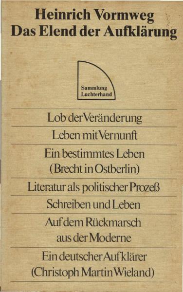 Das Elend der Aufklärung : über e. Dilemma in Deutschland.