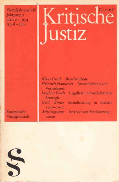 Kritische Justiz ; Heft 2. Jahrgang 7.