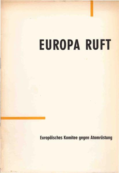 Der europäische Kongress gegen Atomrüstung. London, 17. und 18. Januar 1959