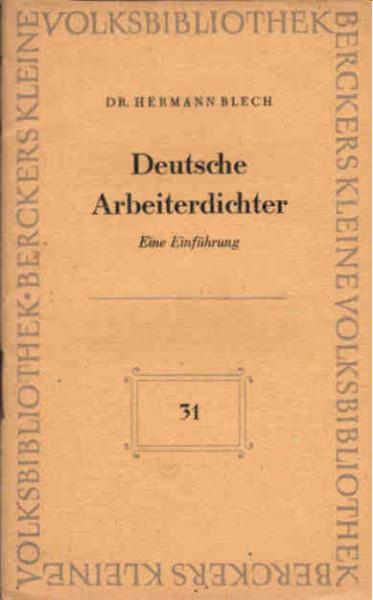 Deutsche Arbeiterdichter : Eine Einführung.