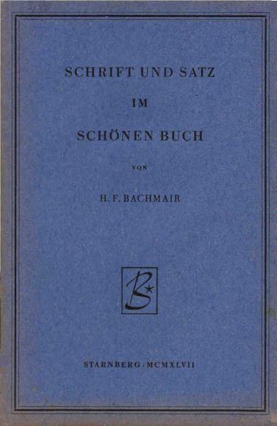 Schrift und Satz im schönen Buch.