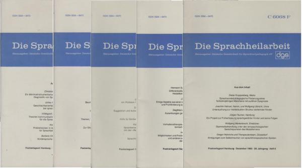 Die Sprachheilarbeit. 28. Jg. [5 von 6 Hefte]
