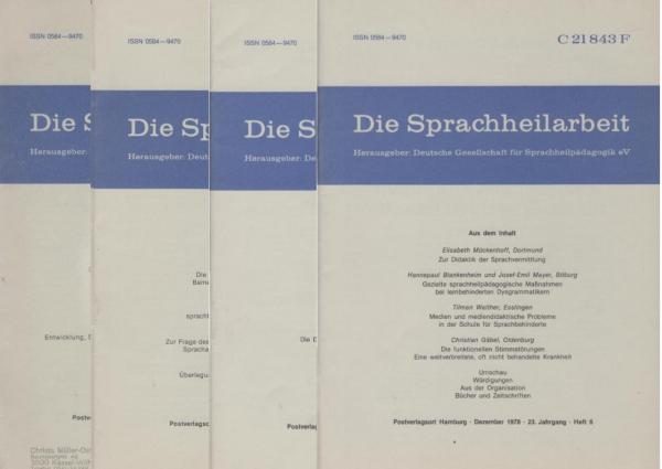 Sprachheilarbeit. 23. Jahrgang. [4 von 6 Hefte]