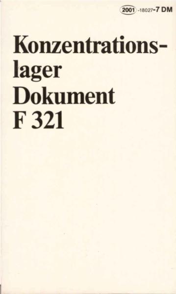 Konzentrationslager-Dokument F 321 für den Internationalen Militärgerichtshof Nürnberg.