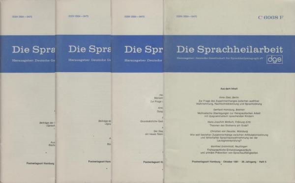 Sprachheilarbeit. 26. Jahrgang. 1981. [4 von 6 Hefte]