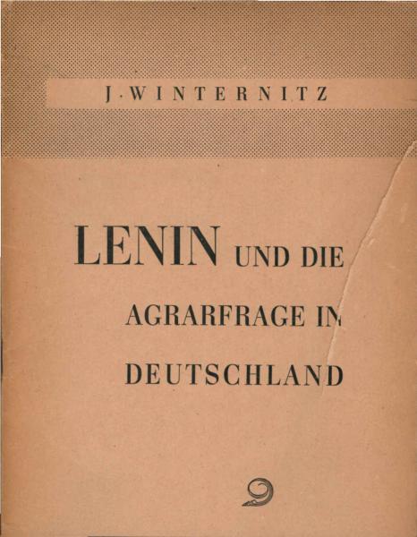 Lenin und die Agrarfrage in Deutschland.
