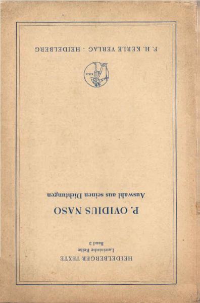 Publius Ovidius Naso : Ausw. aus seinen Dichtungen.