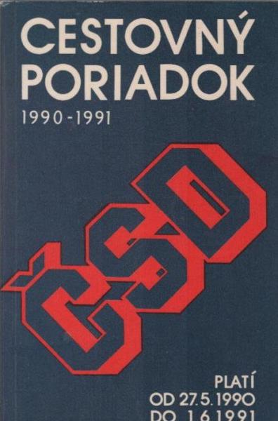 Cestovný poriadok CSD 1990-1991 : Platí od 27. mája 1990 do 1. júna 1991