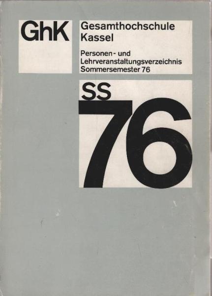Personen- und Lehrveranstaltungsverzeichnis Sommersemester 76