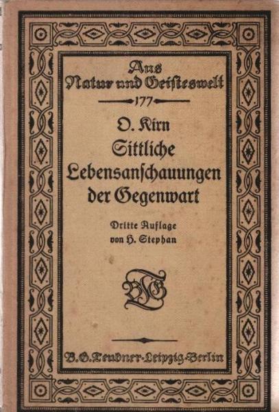 Sittliche Lebensanschauungen der Gegenwart.
