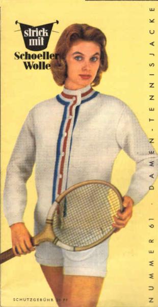 Strick mit Schoeller Wolle ; Nummer 61 Damen - Tennisjacke. (Faltblatt)