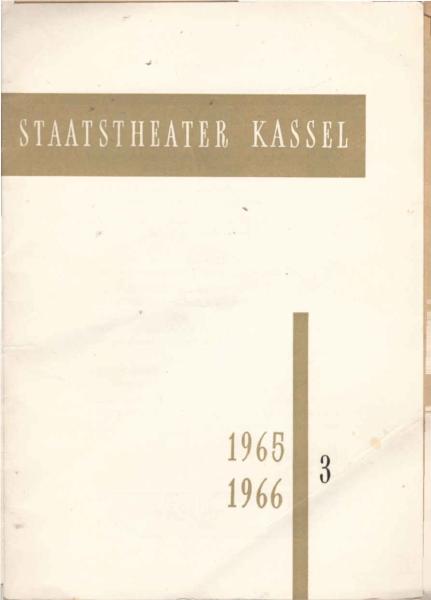 Spielzeit 1965 / 66 ; Teil 3., Andorra. Ein Stück in zwölf Bildern von Max Frisch.