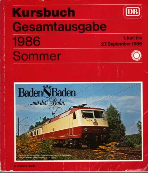 Kursbuch Gesamtausgabe ; Sommer 1986. 1. Junis bis 27. September 1986.