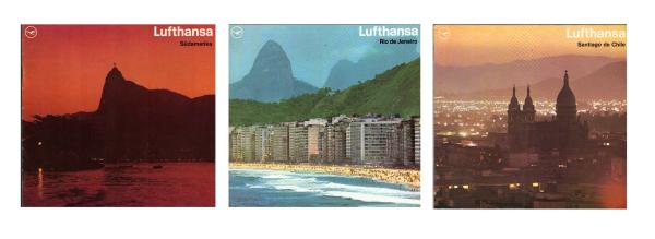 Lufthansa : Südamerika / Rio de Janeiro / Santiago de Chile. (3 Reisebroschüren).