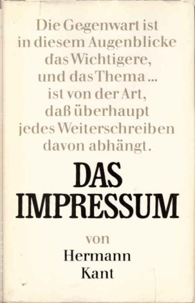 Das Impressum : Roman.