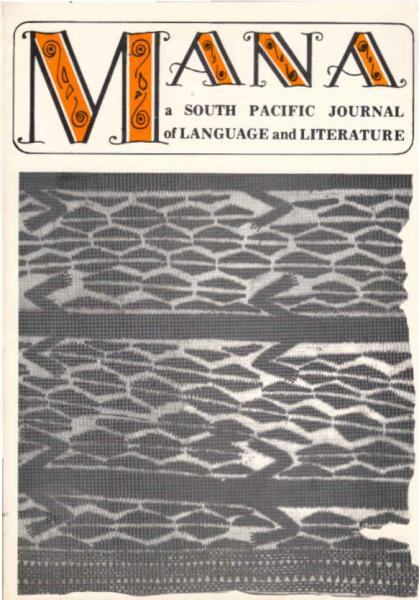 Mana : a South Pacific journal of language and literature ; Vol. 5, No. 1.