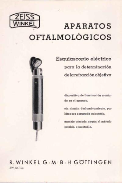 Zeiss Winkel. Aparatos Oftalmológicos. [Werbeblatt]