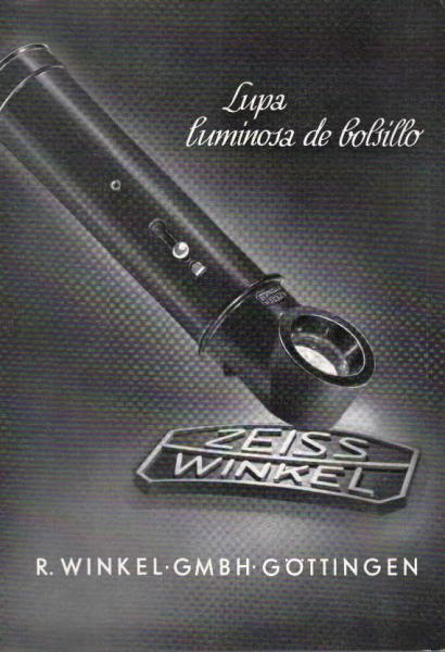 Zeiss Winkel. Lupa luminosa de bolsillo. [Werbeblatt]