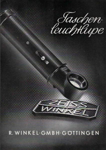 Zeiss Winkel. Taschenleuchtlupe. [Werbeblatt]