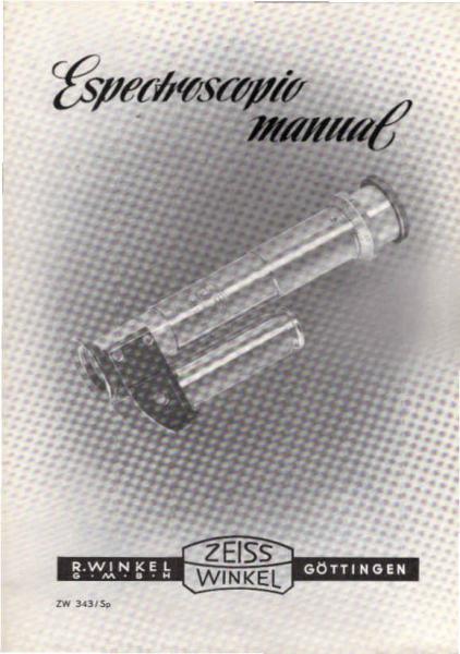 Zeiss Winkel. Espectroscopio manual. [Werbeblatt]
