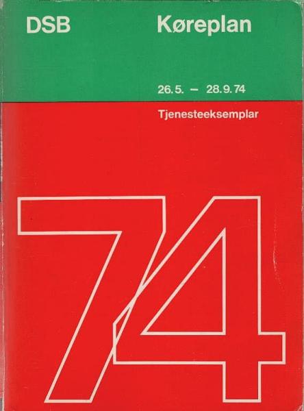 DSB Koreplan : 26.5.-28.9.74 : tjenesteeksemplar