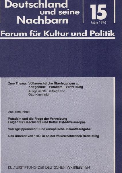 Zum Thema: Völkerrechtliche Überlegungen zu Kriegsende - Potsdam - Vertreibung.
