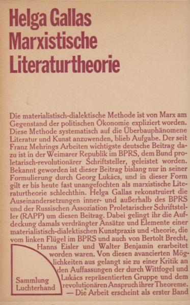 Marxistische Literaturtheorie : Kontroversen im Bund Proletar.-Revolutionärer Schriftsteller.