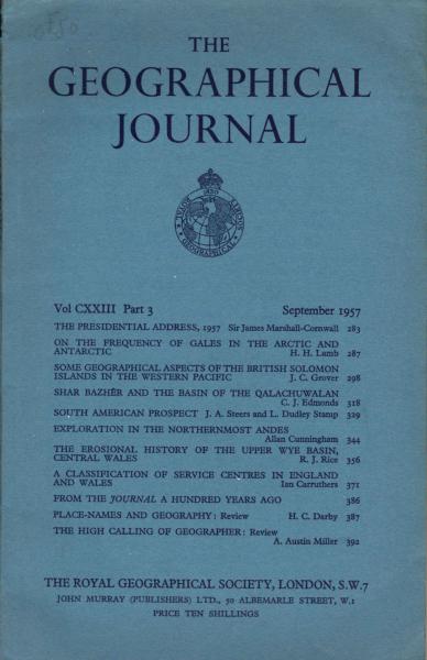The Geographical Journal ; Vol. CXXIII, Part 3