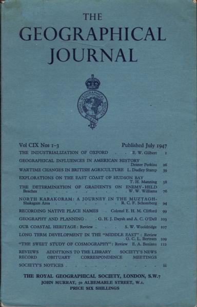 The Geographical Journal ; Vol. CIX, Nos 1-3