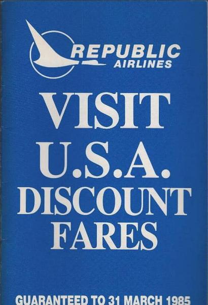 Visti U.S.A. & Canada discount fares. Guaranteed to 31 March 1985.