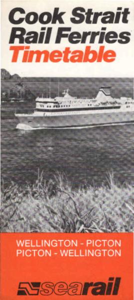 Cook Strait Rail Ferries Timetable : Wellington - Picton / Picton - Wellington.