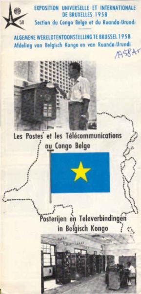 Les Postes et les Telecommunications au Congo Belge / posterijen en Televerbindingen in Belgisch Kongo (Faltprospekt)