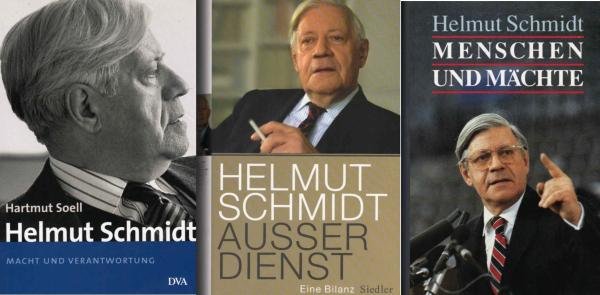 Bücherpaket. 3 x Helmut Schmidt. 1., Ausser Dienst ; 2., Menschen und Mächte ; 3., macht und Veranwortung Teil 2.