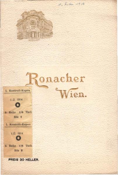 Die Ronacher-Redouten 1914