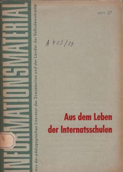 Aus dem Leben der Internatsschule.