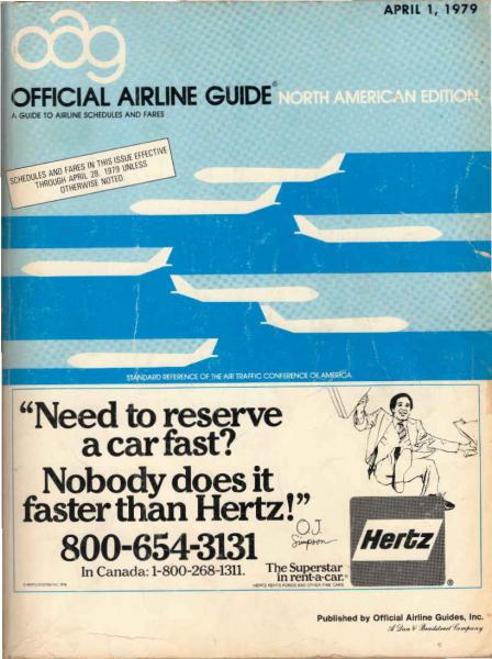 Official Airline Guide. North American Edition. Volume 5, 1979.