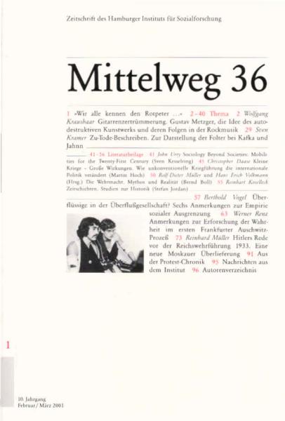 Mittelweg 36 : Zeitschrift des Hamburger Instituts für Sozialforschung; 1 / 2001.
