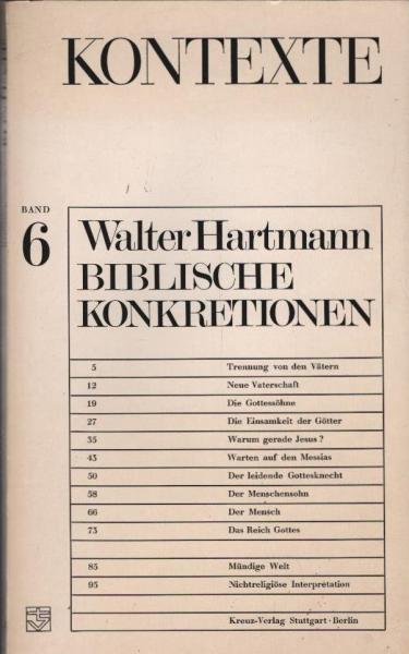Kontexte; Band 6: Biblische Konkretionen