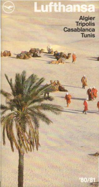 Lufthansa Rieseinformation Intercont 7. Ausgabe 80/81. Algier, Tripolis, Casablanca, Tunis.