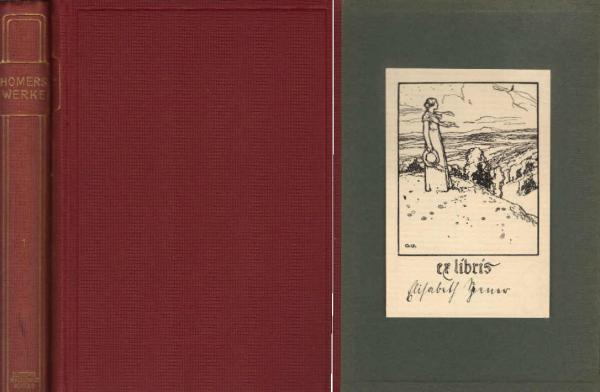 Exlibris für Elisabeth [?] ; [In:] Homers Werke in zwei Teilen.
