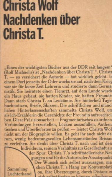 Nachdenken über Christa T.