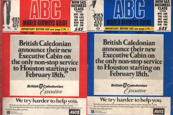 ABC World Airways Guide No. 549 ; March 1980. 2 Parts.