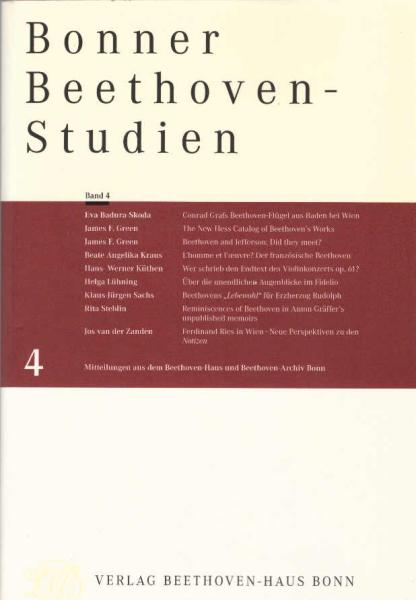 Bonner Beethoven-Studien ; Teil: Band 4.