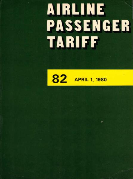 Airline Passenger Tariff (APT) ; No. 82. April 1, 1980.