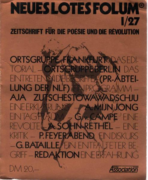 Neues Lotes Folum 1/27. Zeitschrift für die Poesie und die Revolution.