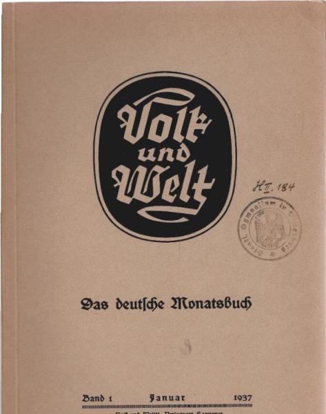 Volk und Welt : Das deutsche Monatsbuch; Band 1, Januar 1937