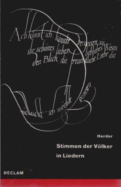 Stimmen der Völker in Liedern.